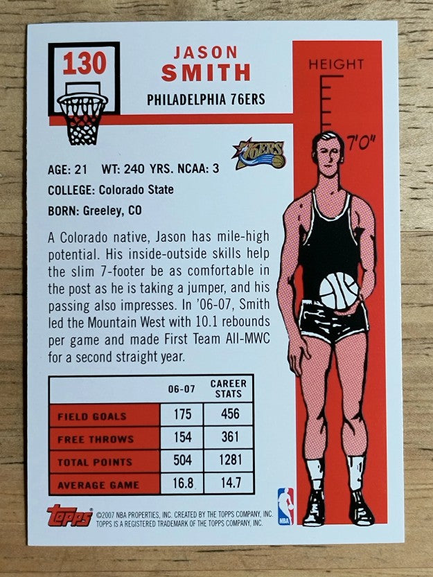 2007-08 Topps 1957-58 Variations #130 Jason Smith
