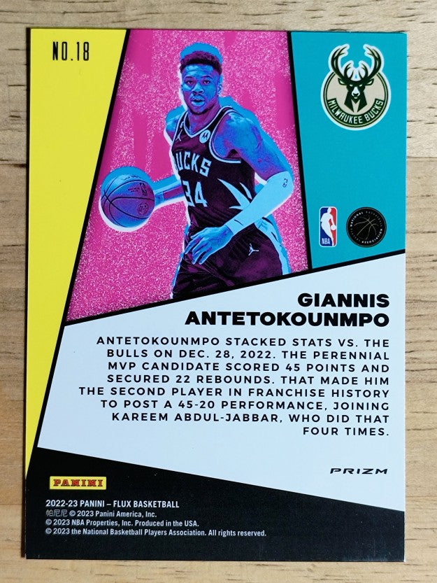 2022-23 Panini Flux Flux Appeal Silver #18 Giannis Antetokounmpo