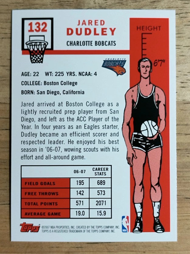 2007-08 Topps 1957-58 Variations #132 Jared Dudley