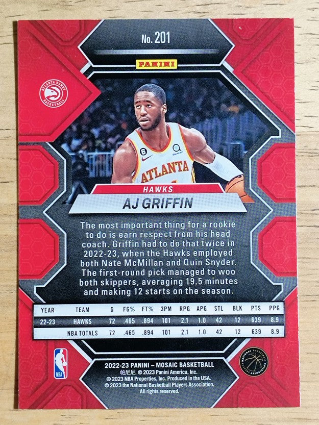 2022-23 Panini Mosaic #201 AJ Griffin RC