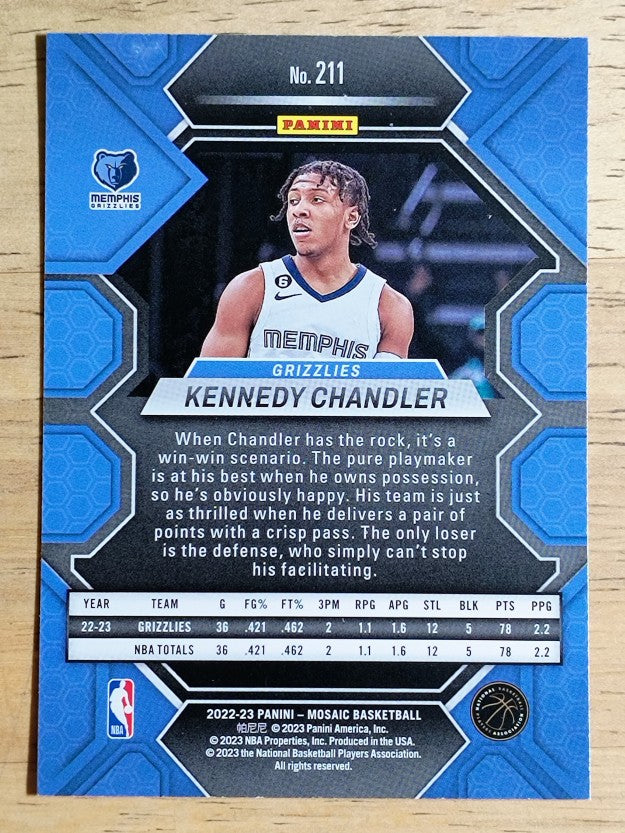 2022-23 Panini Mosaic #211 Kennedy Chandler RC