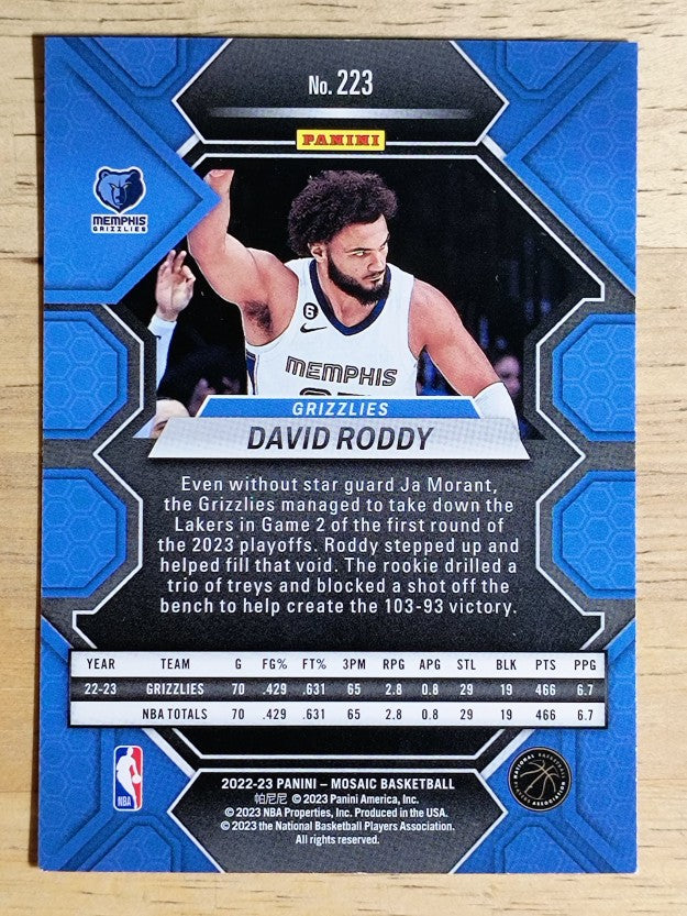 2022-23 Panini Mosaic #223 David Roddy RC