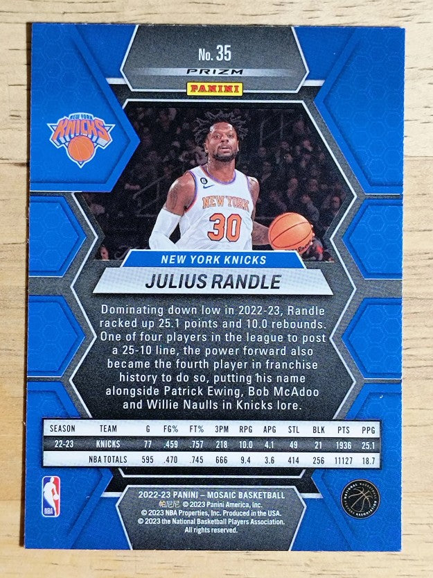 2022-23 Panini Mosaic Mosaic Reactive Blue #35 Julius Randle