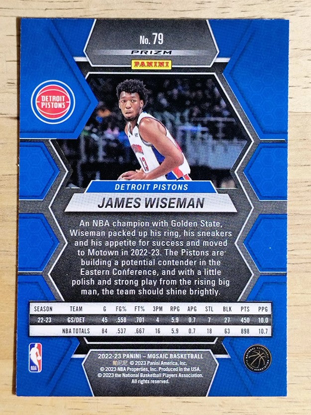 2022-23 Panini Mosaic Mosaic Reactive Blue #79 James Wiseman