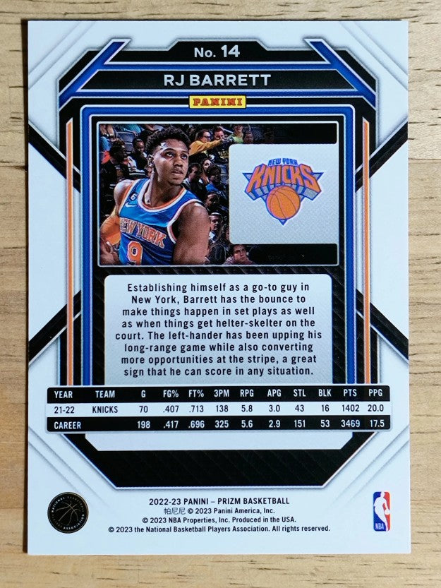 2022-23 Panini Prizm #14 RJ Barrett