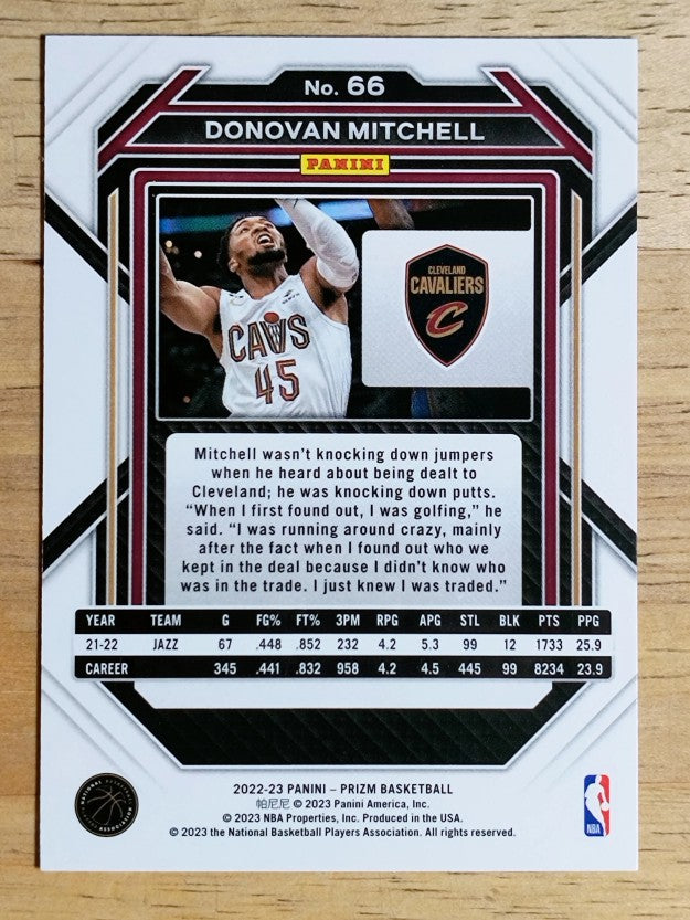 2022-23 Panini Prizm #66 Donovan Mitchell
