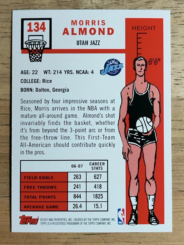 2007-08 Topps 1957-58 Variations #134 Morris Almond
