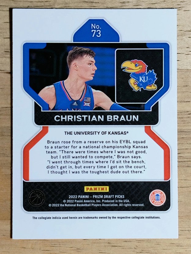 2022-23 Panini Prizm Draft Picks #73 Christian Braun