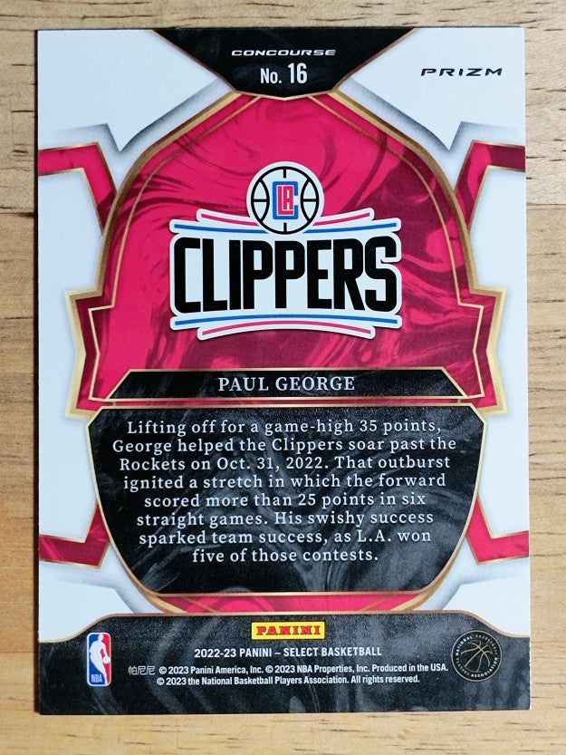 2022-23 Select Prizms Blue #16 Paul George