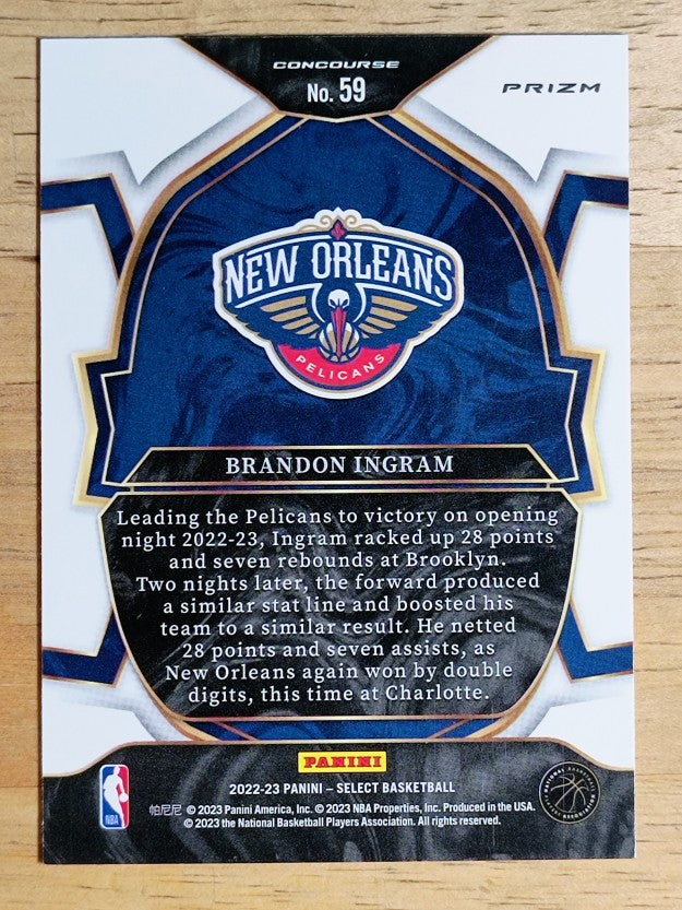 2022-23 Select Prizms Blue #59 Brandon Ingram