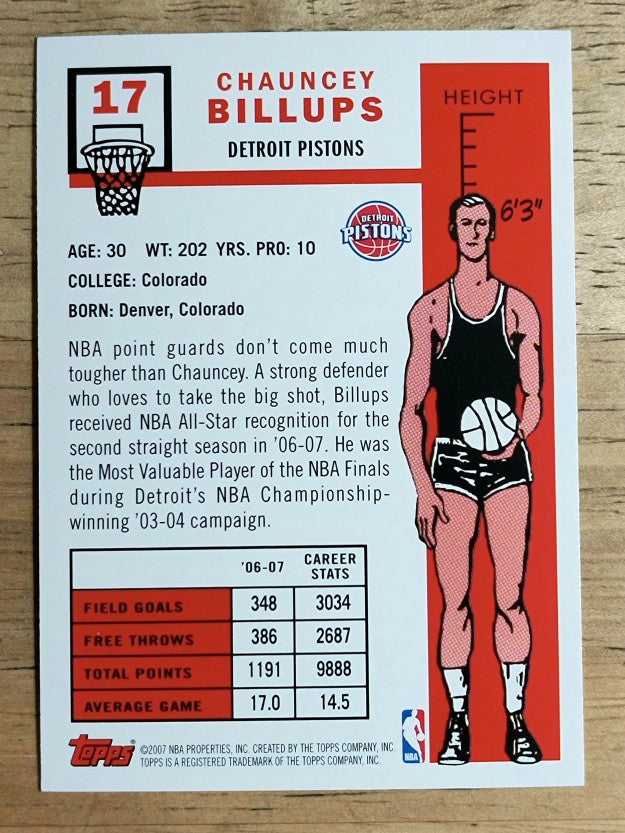 2007-08 Topps 1957-58 Variations #17 Chauncey Billups