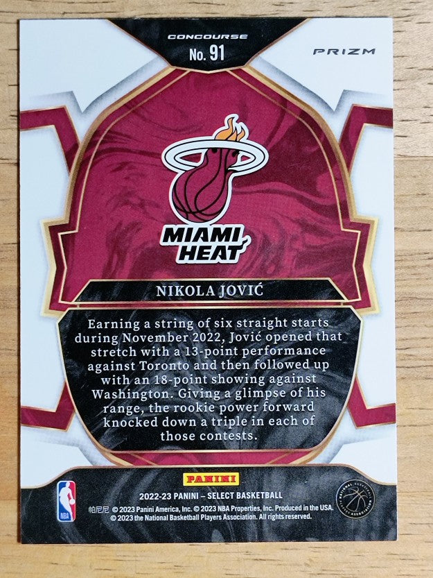 2022-23 Select Prizms Blue #91 Nikola Jovic