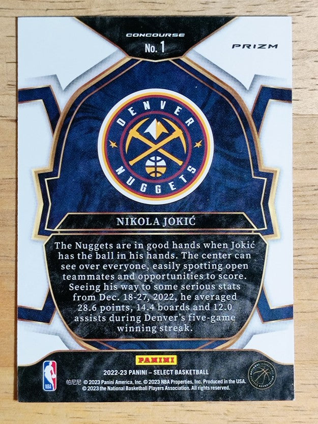 2022-23 Select Prizms Blue Cracked Ice #1 Nikola Jokic