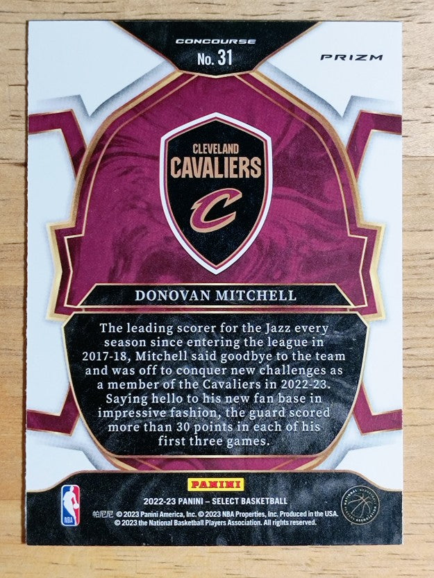2022-23 Select Prizms Green White Purple #31 Donovan Mitchell