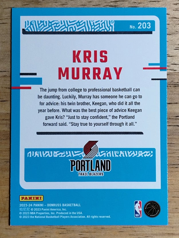 2023-24 Donruss #203 Kris Murray RC