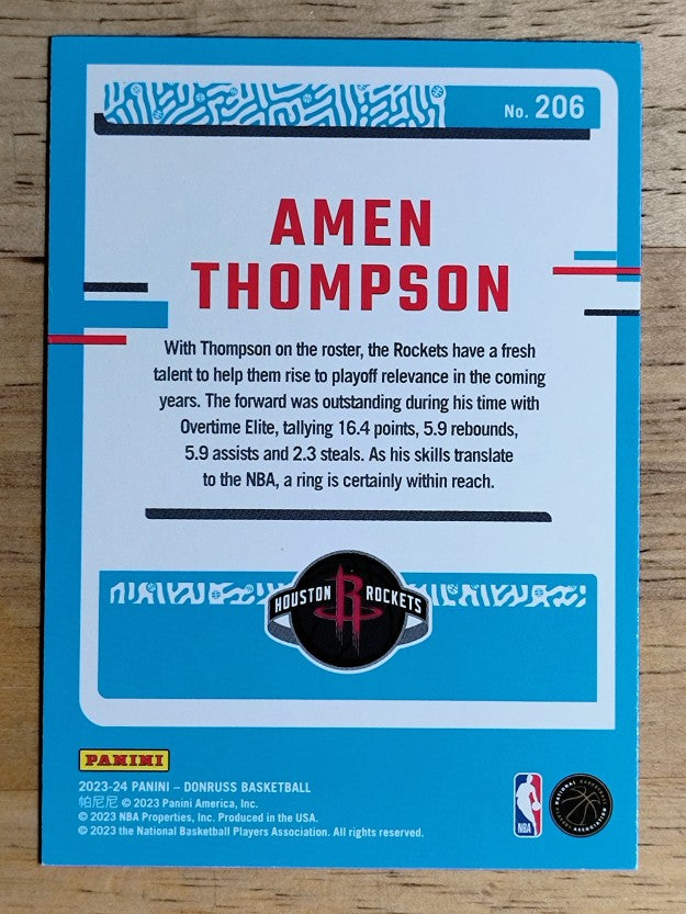 2023-24 Donruss #206 Amen Thompson RC