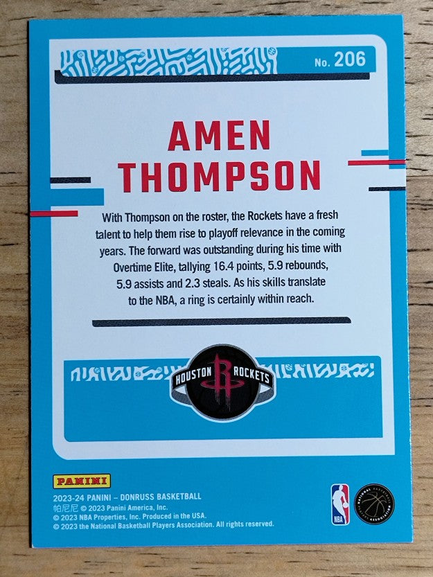 2023-24 Donruss #206 Amen Thompson RC
