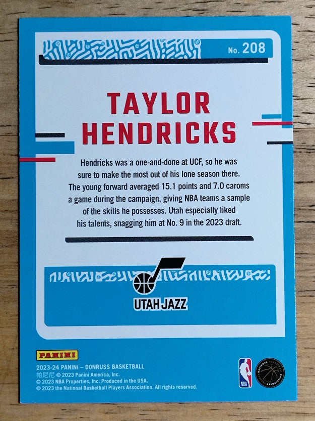 2023-24 Donruss #208 Taylor Hendricks RC