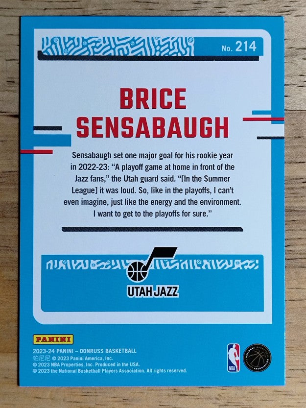 2023-24 Donruss #214 Brice Sensabaugh RC