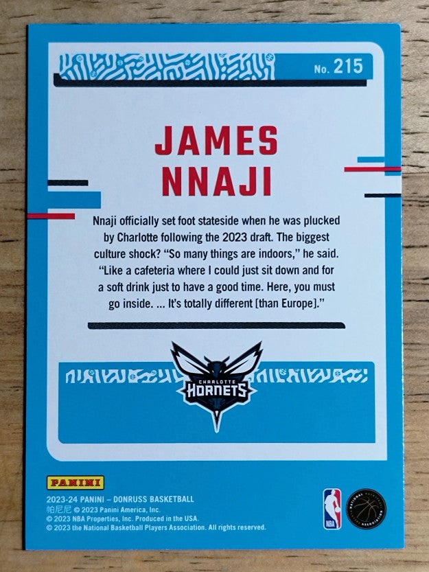 2023-24 Donruss #215 James Nnaji RC