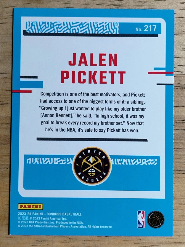 2023-24 Donruss #217 Jalen Pickett RC