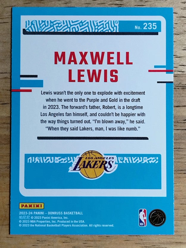 2023-24 Donruss #235 Maxwell Lewis RC