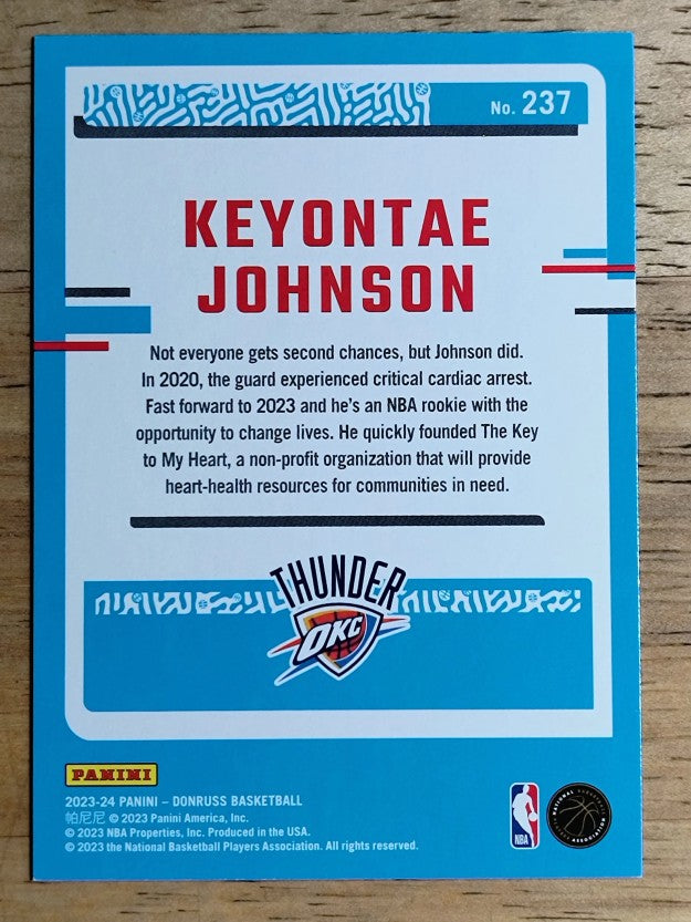 2023-24 Donruss #237 Keyontae Johnson RC