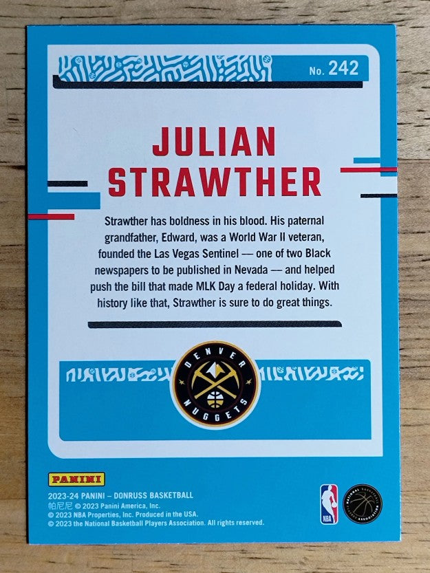 2023-24 Donruss #242 Julian Strawther RC