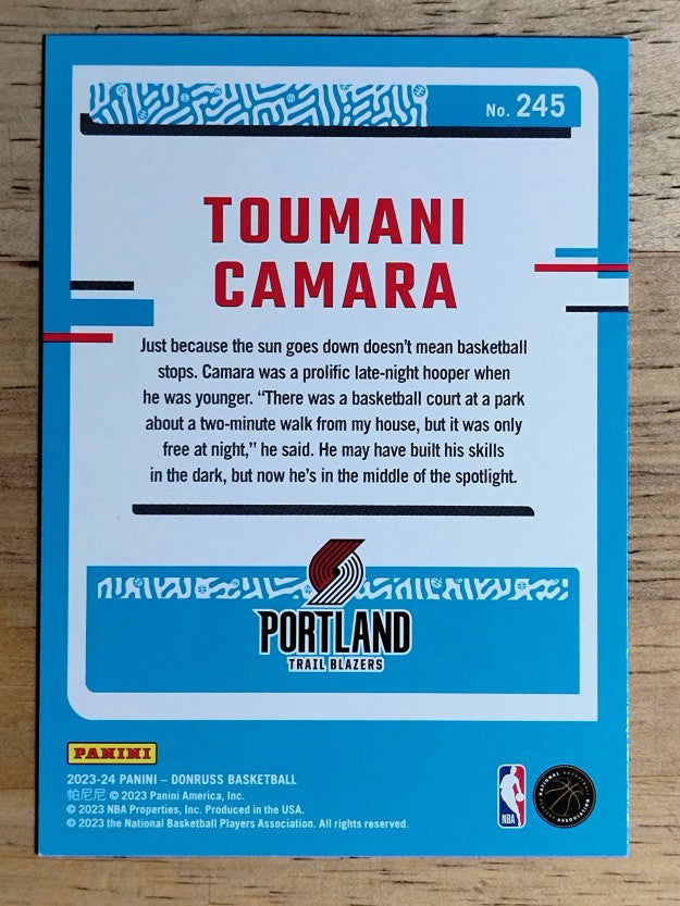 2023-24 Donruss #245 Toumani Camara RC