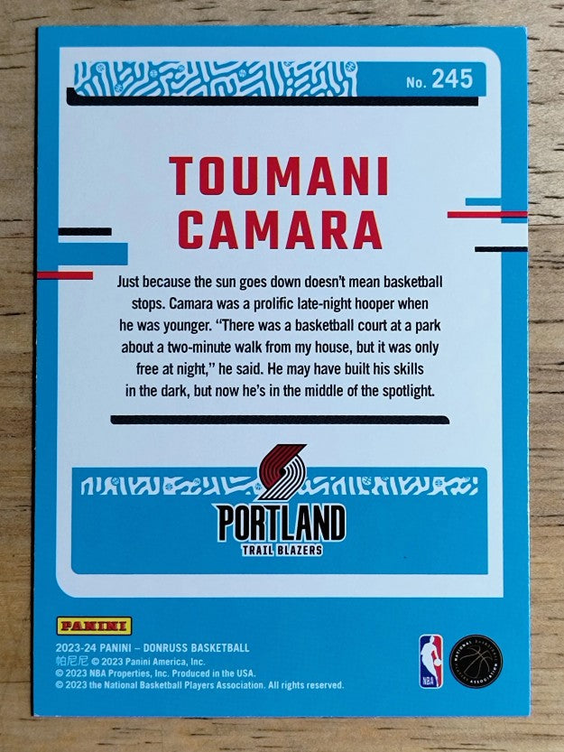 2023-24 Donruss #245 Toumani Camara RC