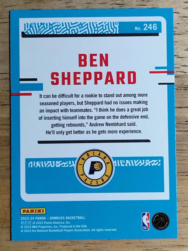 2023-24 Donruss #246 Ben Sheppard RC