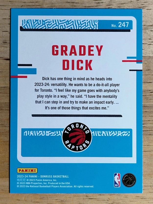 2023-24 Donruss #247 Gradey Dick RC