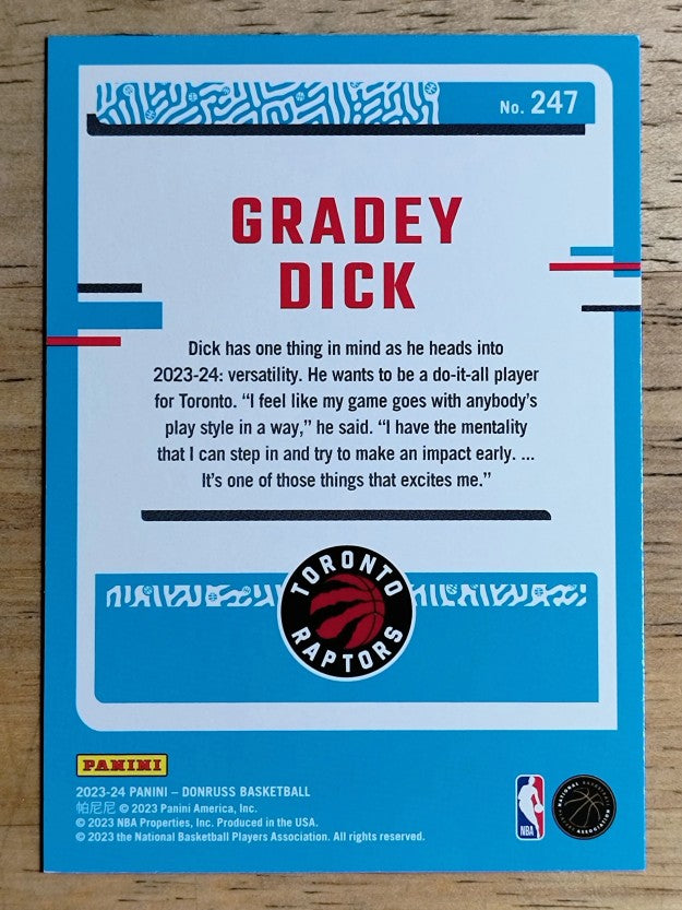 2023-24 Donruss #247 Gradey Dick RC