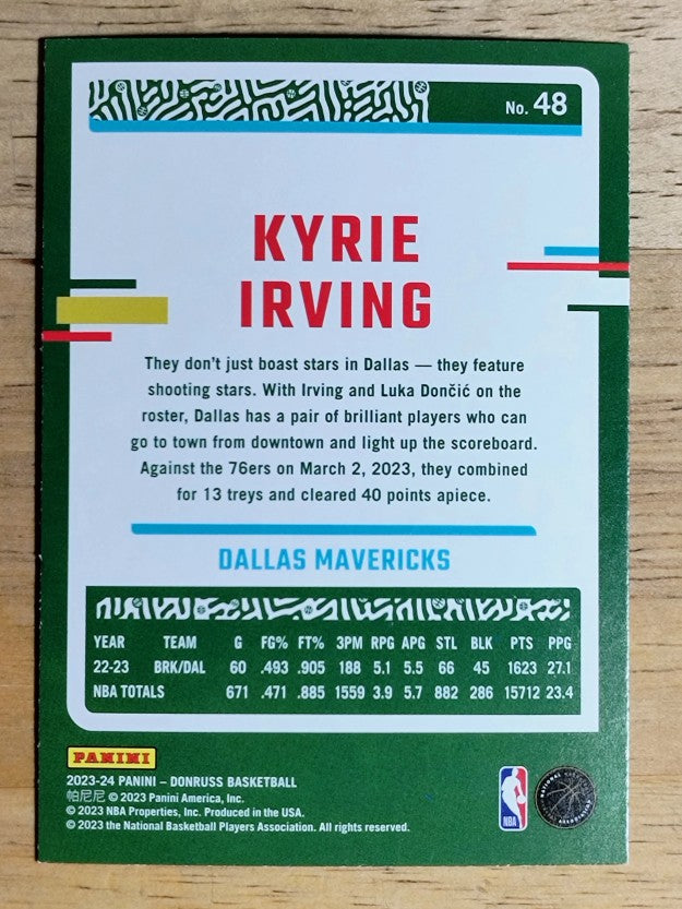 2023-24 Donruss Holo Green Laser #48 Kyrie Irving