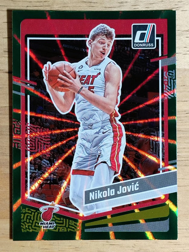2023-24 Donruss Holo Green Laser #111 Nikola Jovic