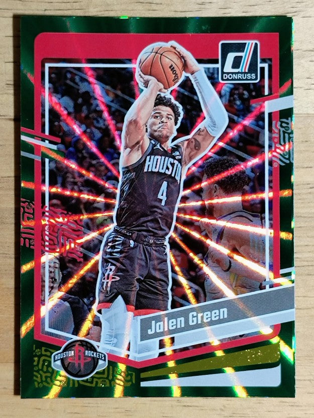 2023-24 Donruss Holo Green Laser #116 Jalen Green