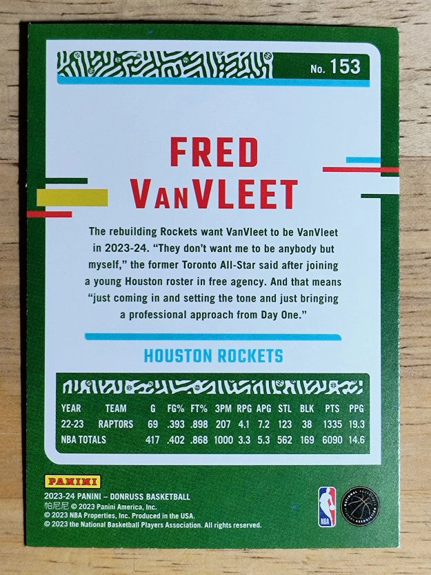 2023-24 Donruss Holo Green Laser #153 Fred VanVleet