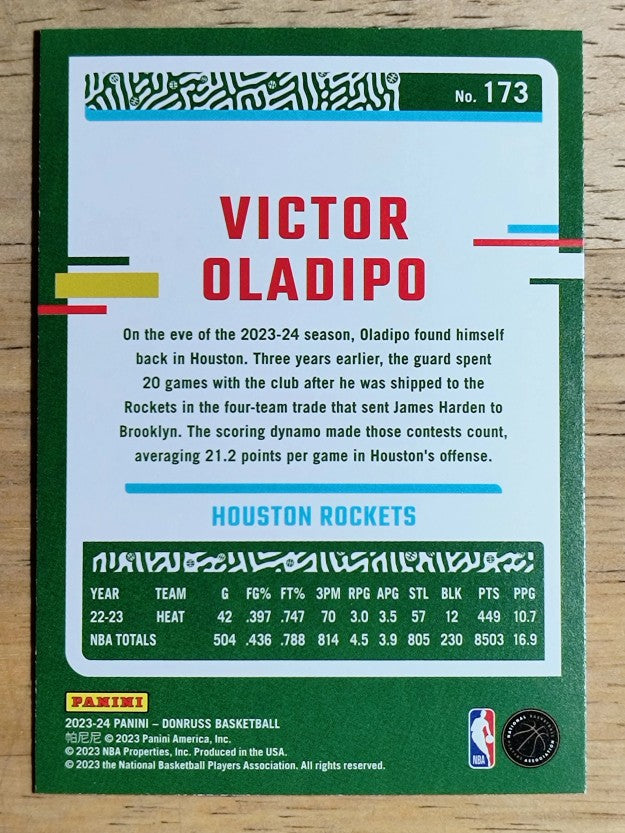 2023-24 Donruss Holo Green Laser #173 Victor Oladipo