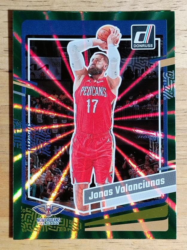 2023-24 Donruss Holo Green Laser #180 Jonas Valanciunas