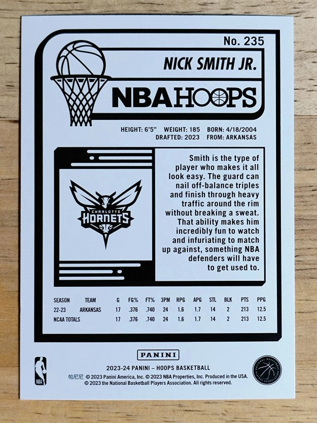 2023-24 Hoops #235 Nick Smith Jr. RC