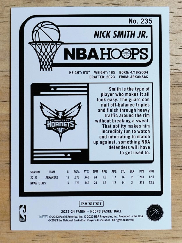 2023-24 Hoops #235 Nick Smith Jr. RC
