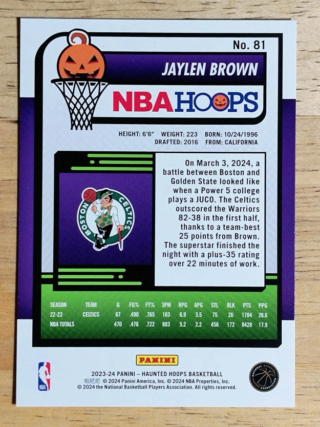 2023-24 Hoops Haunted Hoops #81 Jaylen Brown