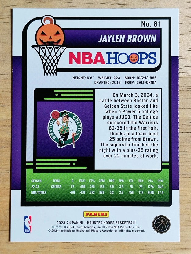 2023-24 Hoops Haunted Hoops #81 Jaylen Brown