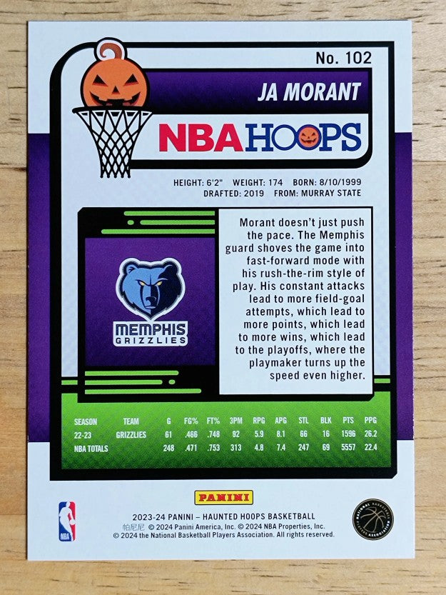 2023-24 Hoops Haunted Hoops #102 Ja Morant