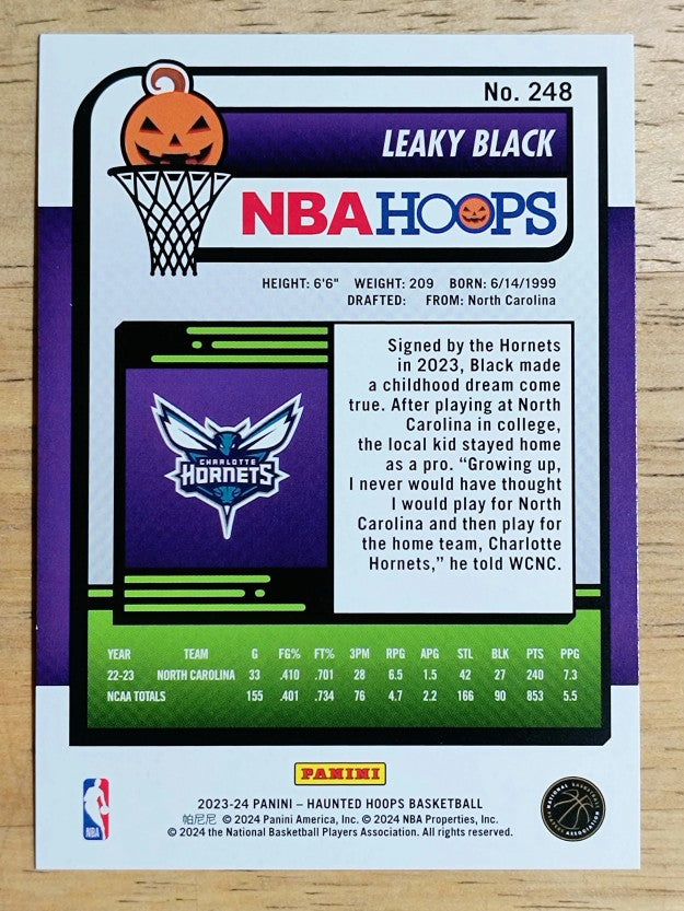 2023-24 Hoops Haunted Hoops #248 Leaky Black RC