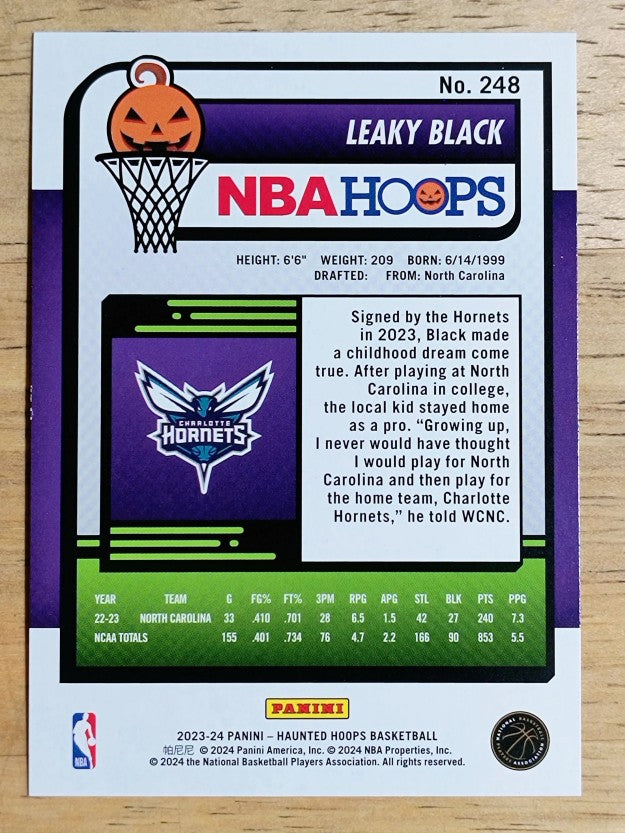 2023-24 Hoops Haunted Hoops #248 Leaky Black RC