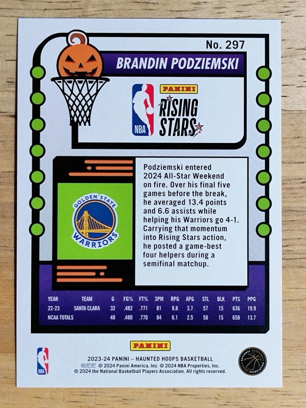 2023-24 Hoops Haunted Hoops #297 Brandin Podziemski RS