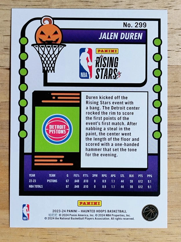 2023-24 Hoops Haunted Hoops #299 Jalen Duren RS