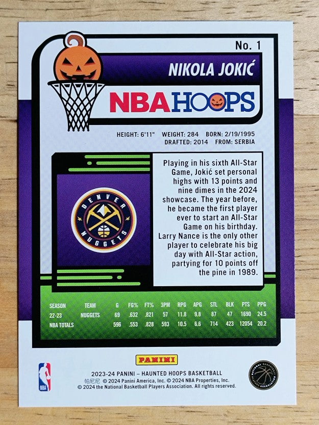 2023-24 Hoops Haunted Hoops Orange #1 Nikola Jokic