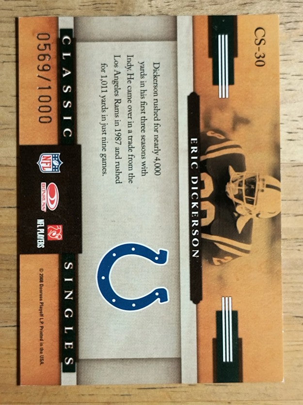 2008 Donruss Classics Classic Singles #30 Eric Dickerson
